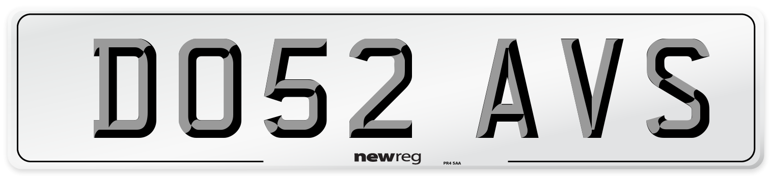 DO52 AVS Number Plate from New Reg